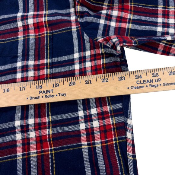 Crew Flannel Shirt Mens Size L Classic Fit Red & Navy Plaid NWT - Picture 6 of 7